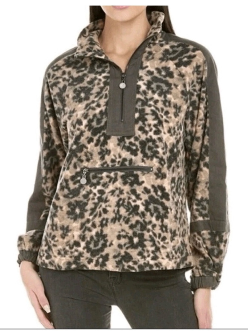 NWT - Calme by Johnny Was Camo Fleece Quarter Zip Jacket - Sz M